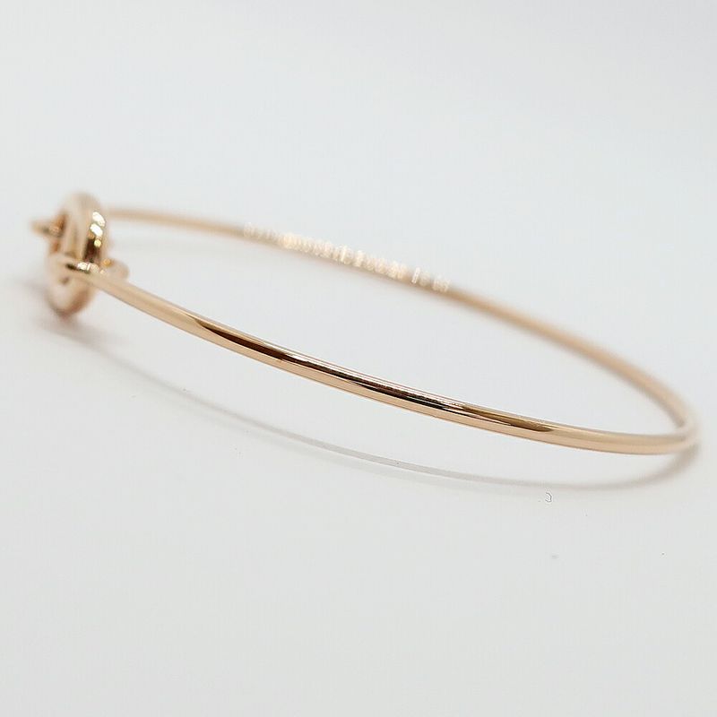 Hermes Ronde Chene Bangle Bracelet Pink Gold