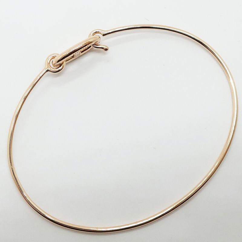 Hermes Ronde Chene Bangle Bracelet Pink Gold