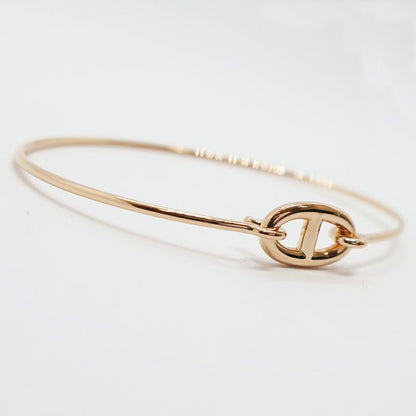 Hermes Ronde Chene Bangle Bracelet Pink Gold