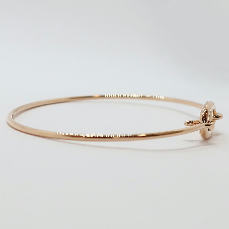 Hermes Ronde Chene Bangle Bracelet Pink Gold