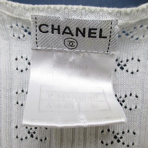 Chanel Short Sleeve Knit Sweater Top CC Mark