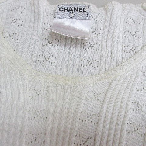 Chanel Short Sleeve Knit Sweater Top CC Mark