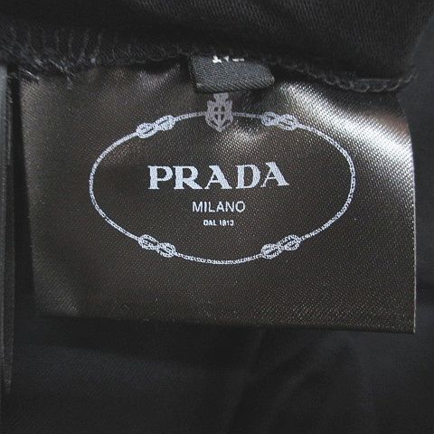 Prada Short Sleeve T-Shirt M Black Rib Fabric