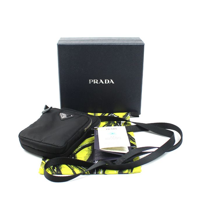 Prada Re-Nylon Phone Case Shoulder Bag Black