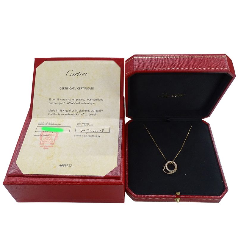 Cartier Necklace Diamond Etincelle Pink Gold Polished
