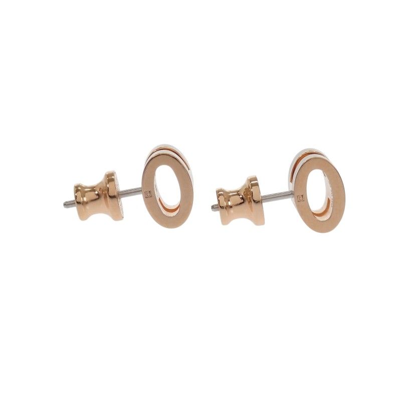 Hermes Mini Pop Earrings Metal Pink Gold Marron Glace