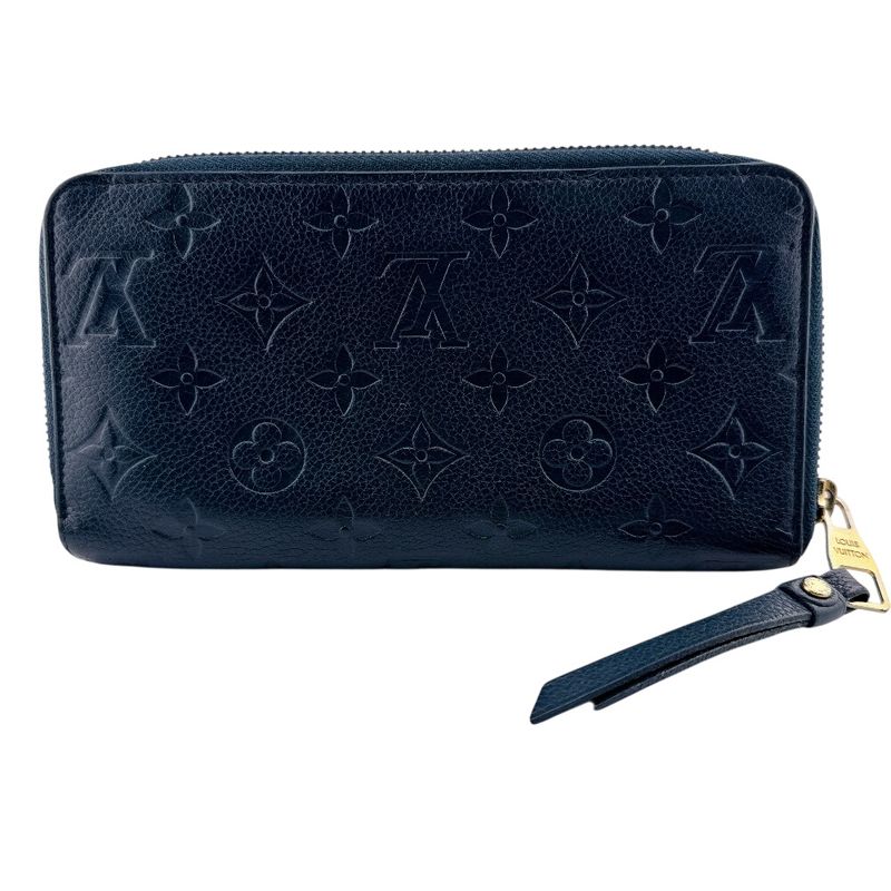 Louis Vuitton Zippy Vertical Monogram Empreinte Leather Wallet Navy