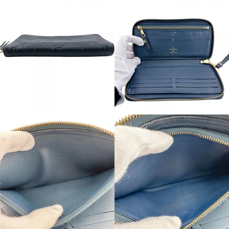Louis Vuitton Zippy Vertical Monogram Empreinte Leather Wallet Navy
