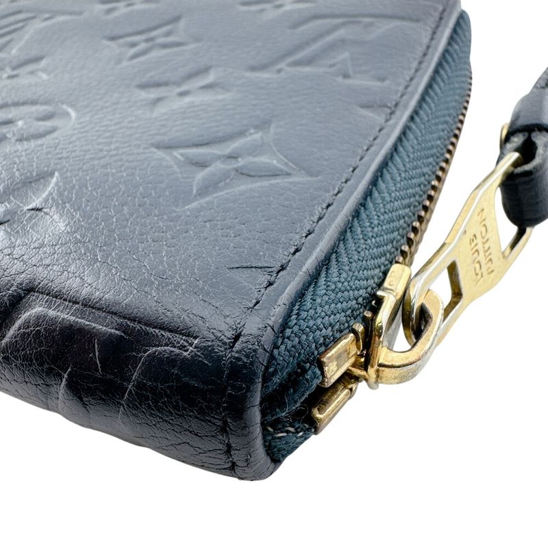 Louis Vuitton Zippy Vertical Monogram Empreinte Leather Wallet Navy