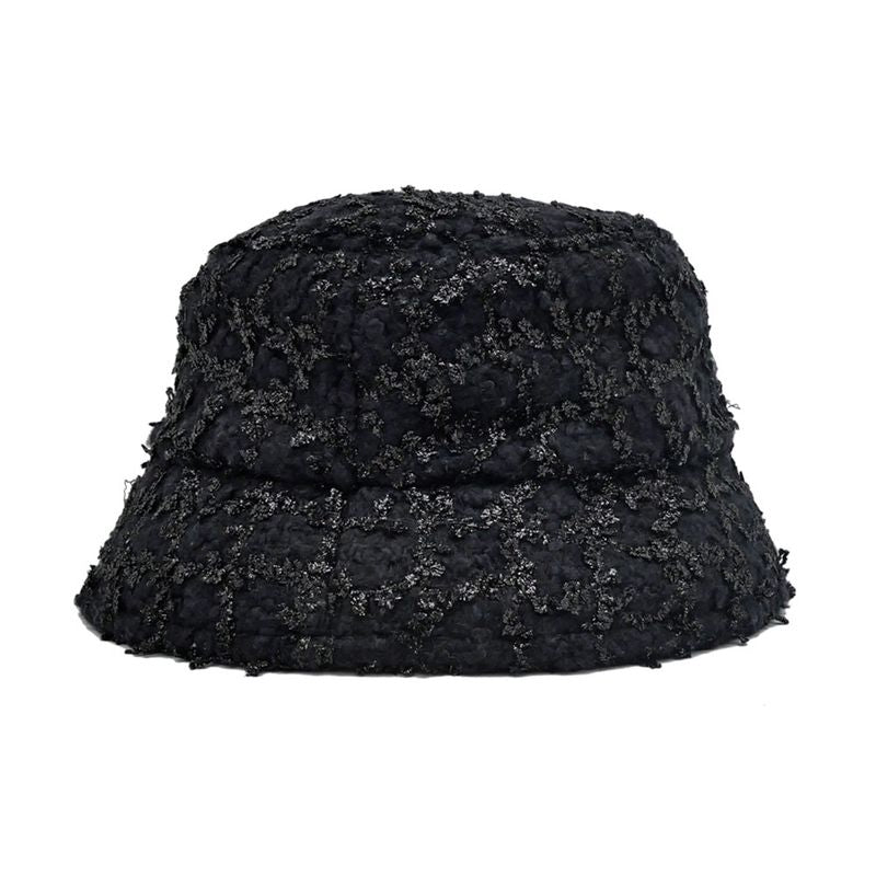 Chanel Bucket Hat M Tweed CC Logo Black