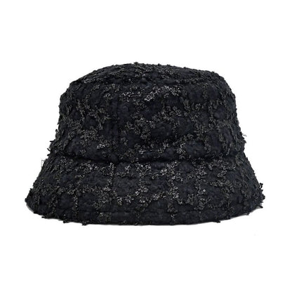 Chanel Bucket Hat M Tweed CC Logo Black