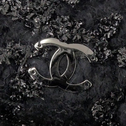 Chanel Bucket Hat M Tweed CC Logo Black