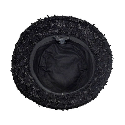 Chanel Bucket Hat M Tweed CC Logo Black