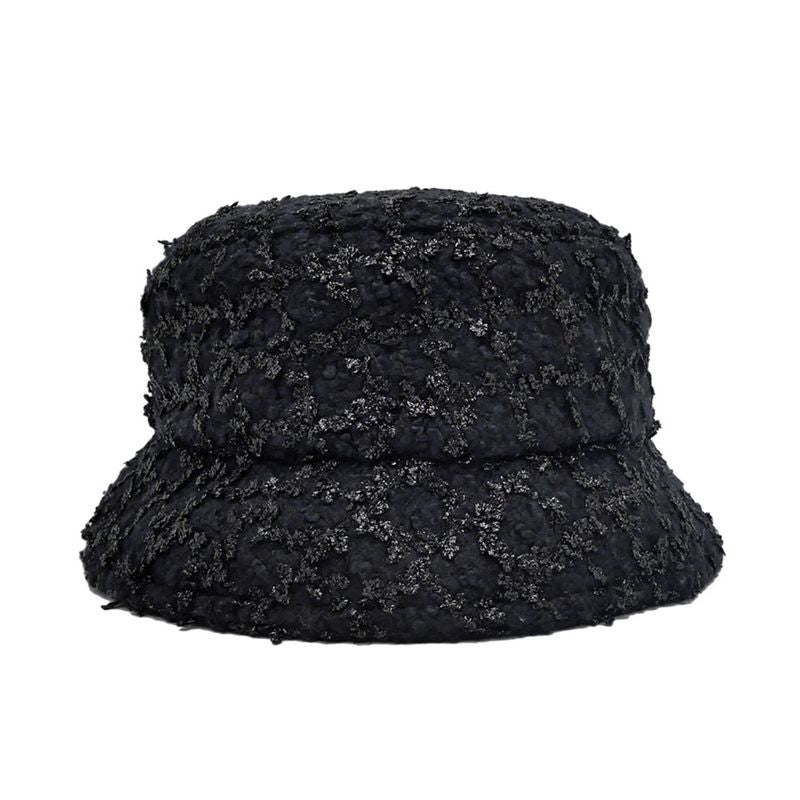 Chanel Bucket Hat M Tweed CC Logo Black