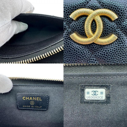Chanel Quilted Caviar Leather Coin Case Black