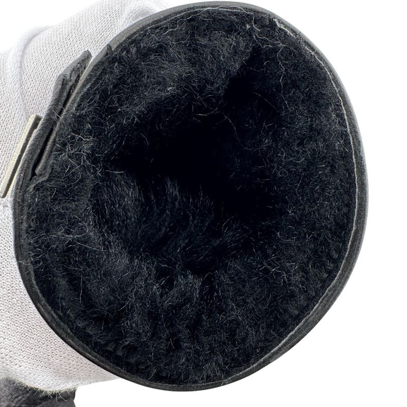 Gucci Glove Shearling Mouton Leather Gloves Black