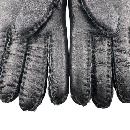 Gucci Glove Shearling Mouton Leather Gloves Black