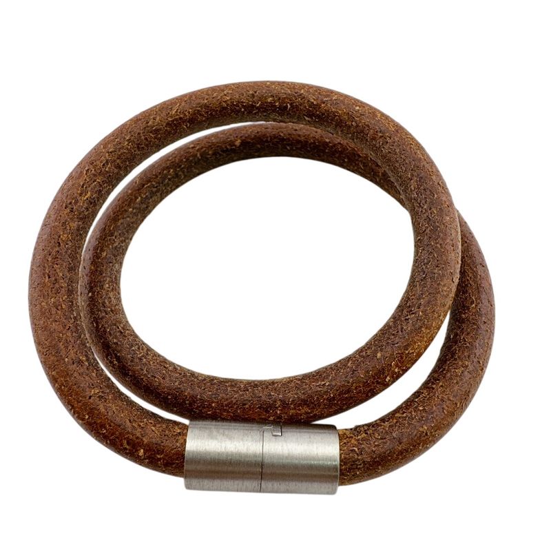 Hermes Iota Leather Choker Silver