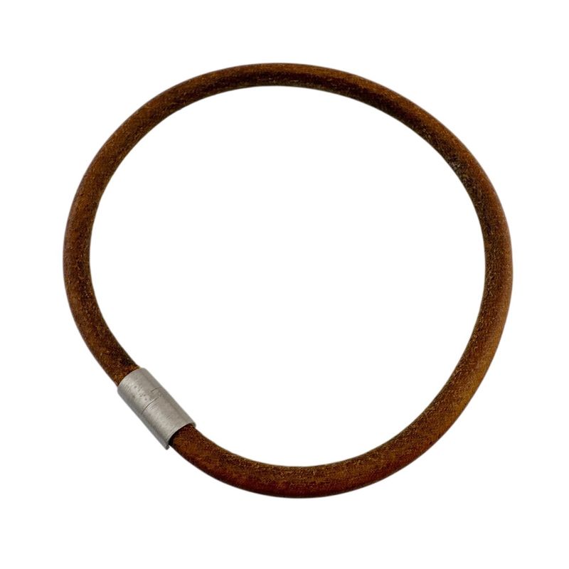 Hermes Iota Leather Choker Silver