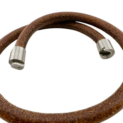 Hermes Iota Leather Choker Silver