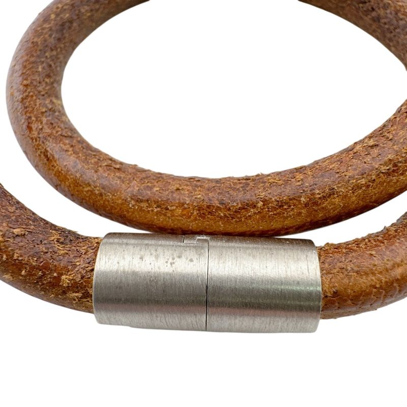 Hermes Iota Leather Choker Silver