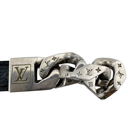 Louis Vuitton Bracelet Monochain Monogram Eclipse Leather Silver