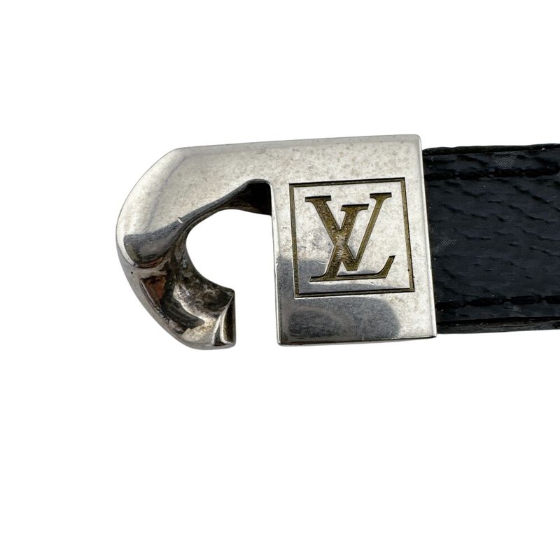 Louis Vuitton Bracelet Monochain Monogram Eclipse Leather Silver