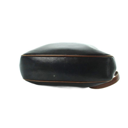 Celine Old Shoulder Bag Crossbody Leather Black