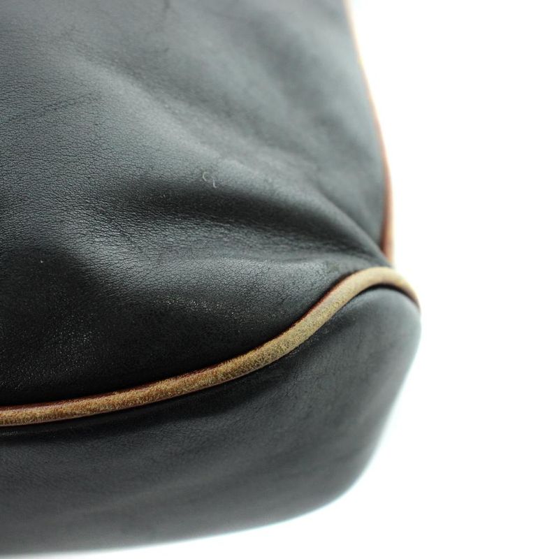 Celine Old Shoulder Bag Crossbody Leather Black