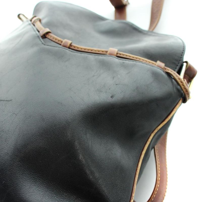Celine Old Shoulder Bag Crossbody Leather Black