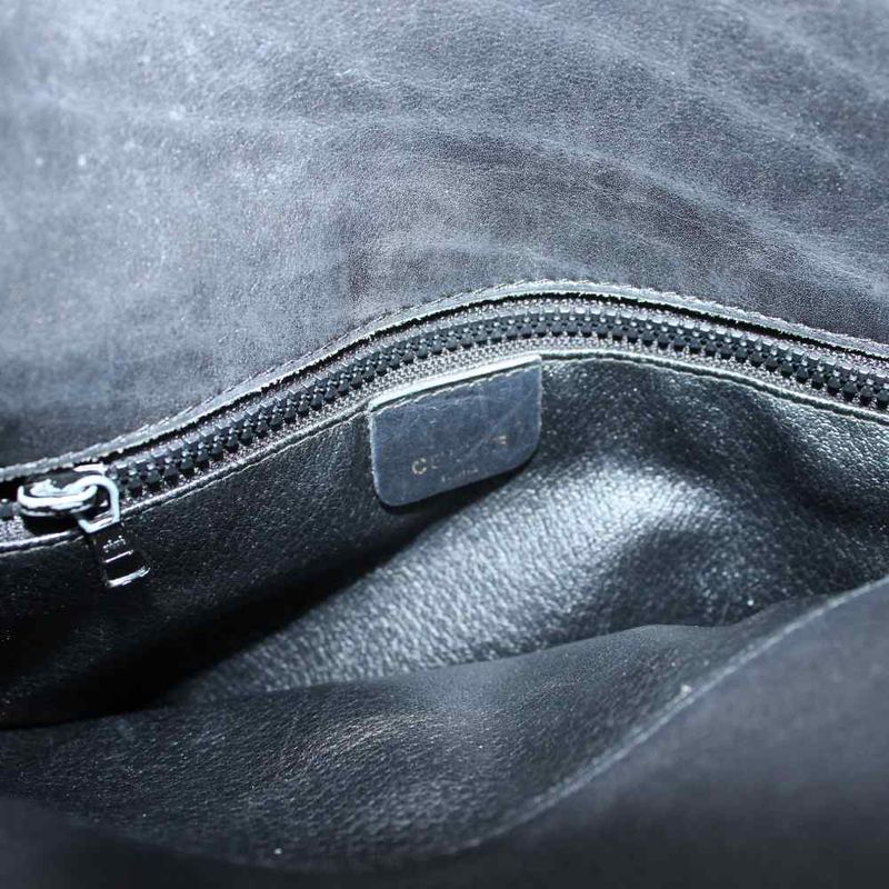 Celine Old Shoulder Bag Crossbody Leather Black