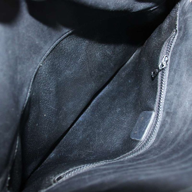 Celine Old Shoulder Bag Crossbody Leather Black