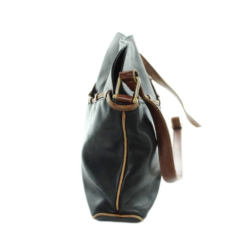 Celine Old Shoulder Bag Crossbody Leather Black