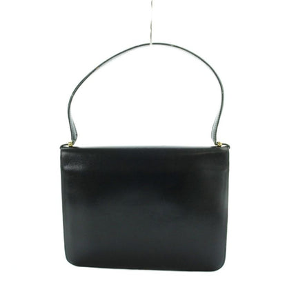 Dior Vintage Handbag Shoulder Leather Logo Gold Black