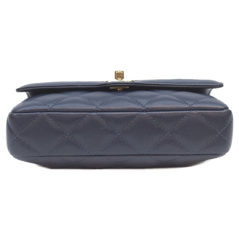 Chanel Navy Lamb Quilted 20 Single Flap Bag
