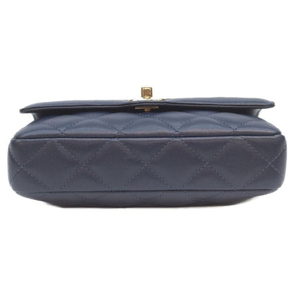 Chanel Navy Lamb Quilted 20 Single Flap Bag