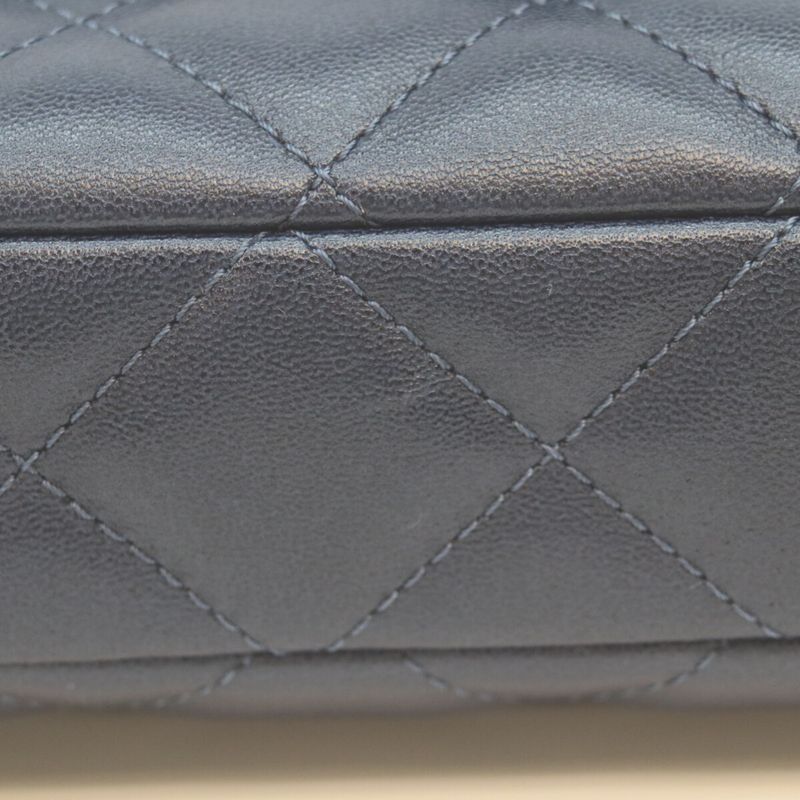 Chanel Navy Lamb Quilted 20 Single Flap Bag