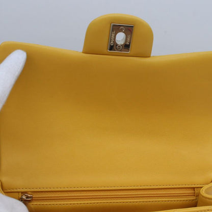 Chanel Yellow Lamb Top Handle Miniature Quilted 20 )yellow