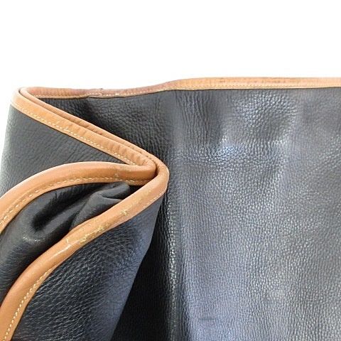 Hermes Garment Vintage Travel Bag Business Hanger Leather Black Brown