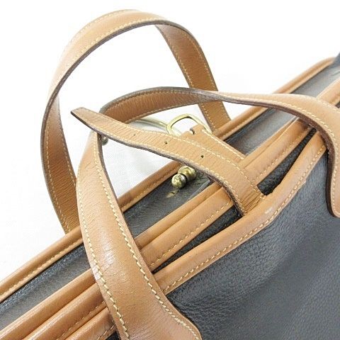 Hermes Garment Vintage Travel Bag Business Hanger Leather Black Brown