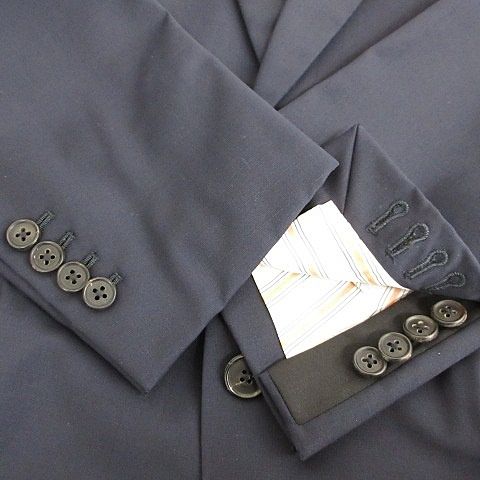 Hermes Suit Set Jacket Tailored Single Pants Trousers Lining Wool Navy