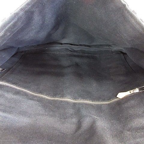 Hermes Fourre Tout Besace MM Shoulder Bag Cotton Canvas Black Gray