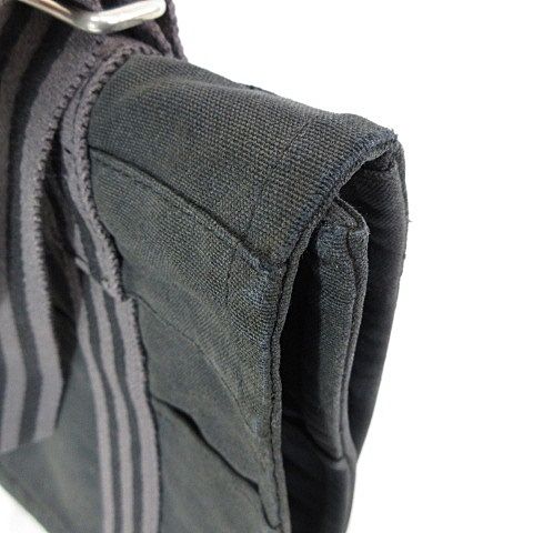 Hermes Fourre Tout Besace MM Shoulder Bag Cotton Canvas Black Gray