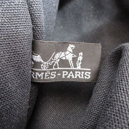 Hermes Fourre Tout Besace MM Shoulder Bag Cotton Canvas Black Gray