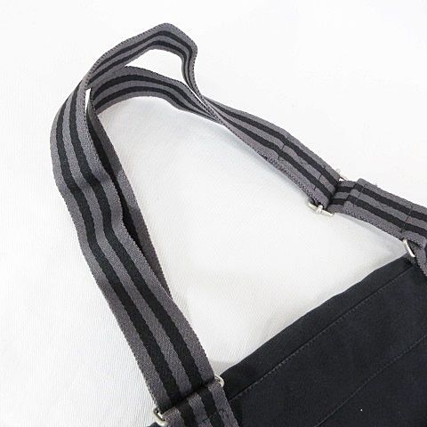 Hermes Fourre Tout Besace MM Shoulder Bag Cotton Canvas Black Gray