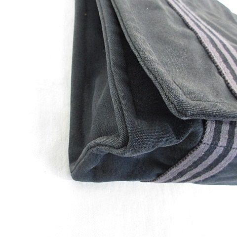 Hermes Fourre Tout Besace MM Shoulder Bag Cotton Canvas Black Gray