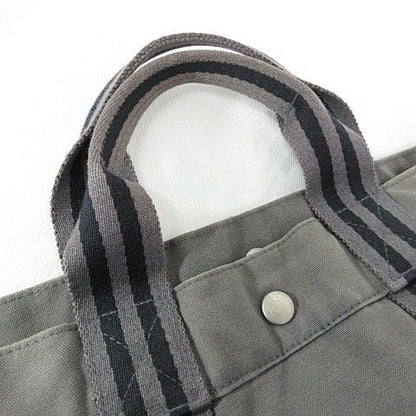 Hermes Fourre Tout MM Tote Cotton Canvas Gray