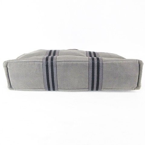 Hermes Fourre Tout MM Tote Cotton Canvas Gray