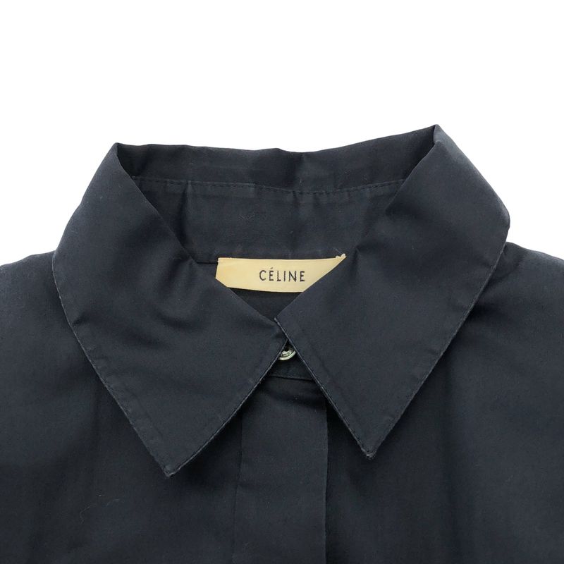 Celine by Phoebe Philo Belted Shirt Dress 2 Navy 36