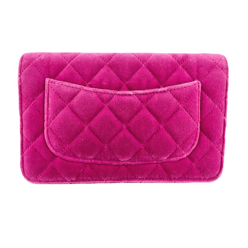 Chanel Chain Wallet Velvet Pink